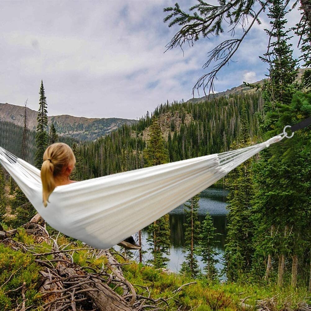 Lazy Daze Hammocks Brazilian Double Hammock Portable Canvas Hammock with Carry Bag, Porch, Balcony, Outdoor and Indoor Use