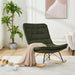Lazy Rocking Chair,Comfortable Lounge Chair with Wide Backrest and Seat Wood Base