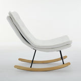 Lazy Rocking Chair,Comfortable Lounge Chair with Wide Backrest and Seat Wood Base