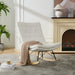 Lazy Rocking Chair,Comfortable Lounge Chair with Wide Backrest and Seat Wood Base