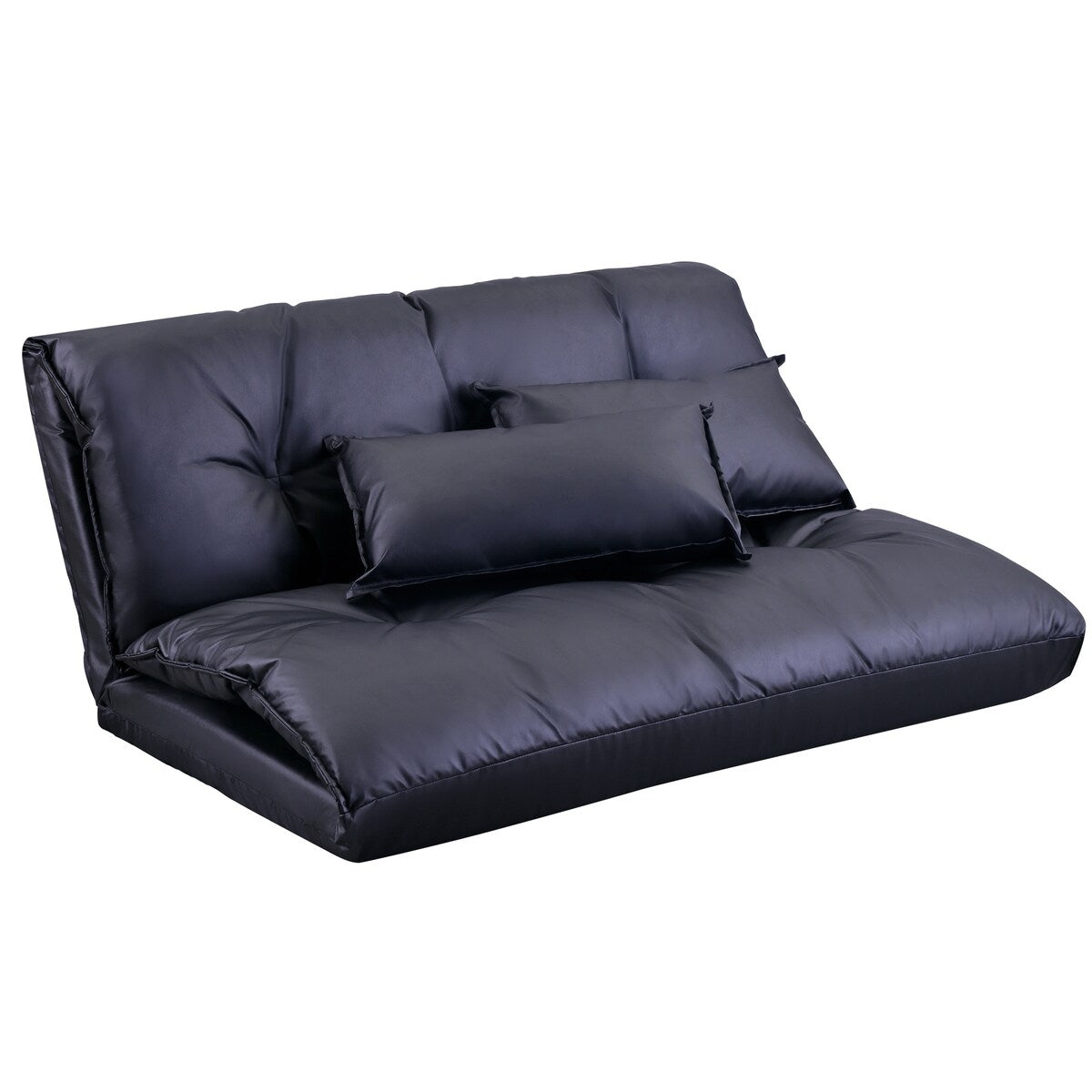 Lazy Sofa Adjustable Folding Futon Sofa Video Gaming Sofa with Two Pil
