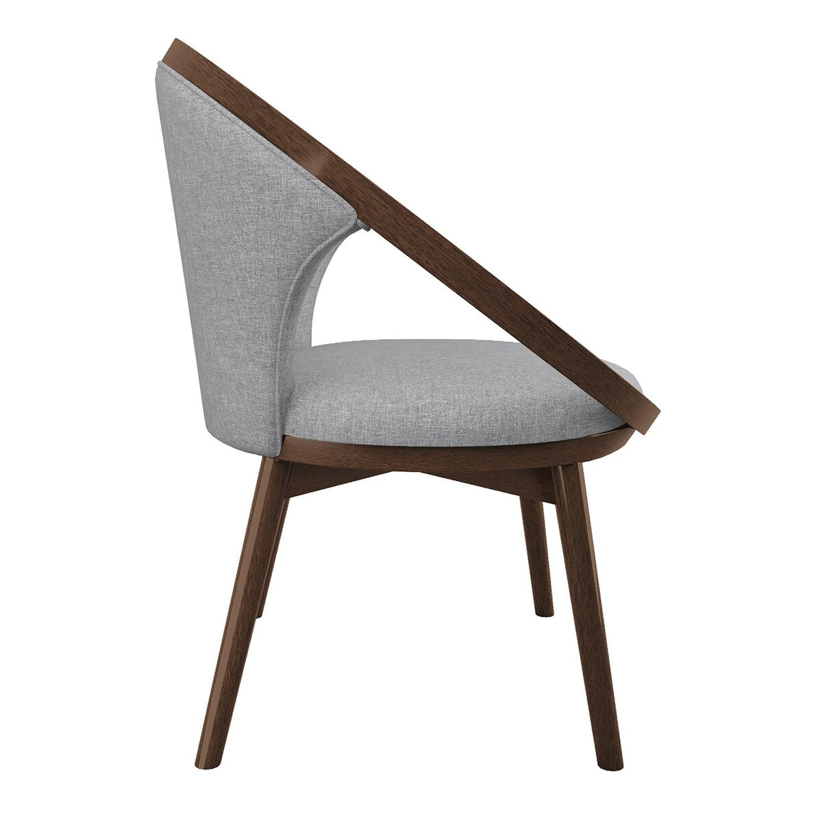 Lazzara Home Clair Gray Mid-Century Solid Wood Frame Accent Chair - 26.5x32x33