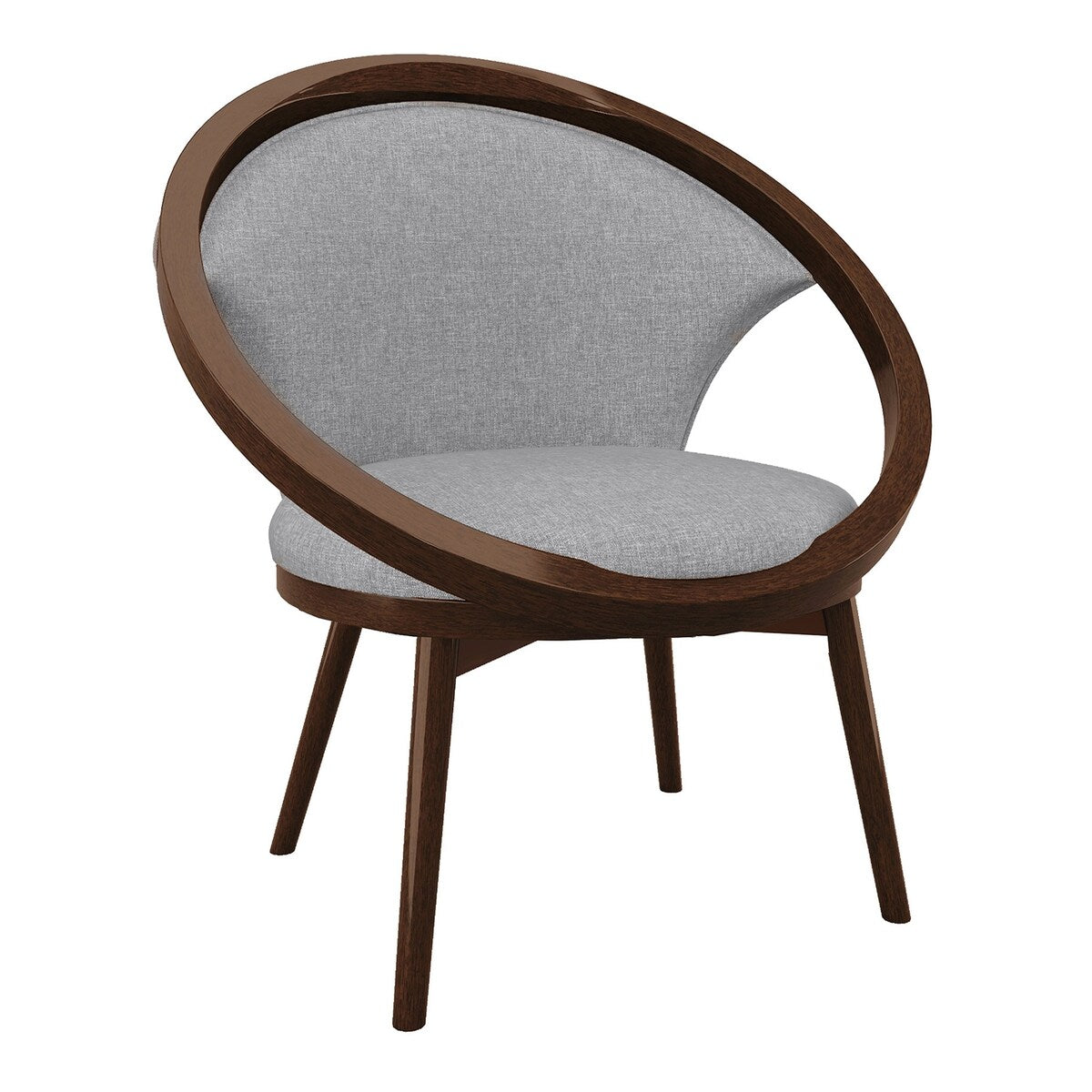 Lazzara Home Clair Gray Mid-Century Solid Wood Frame Accent Chair - 26.5x32x33