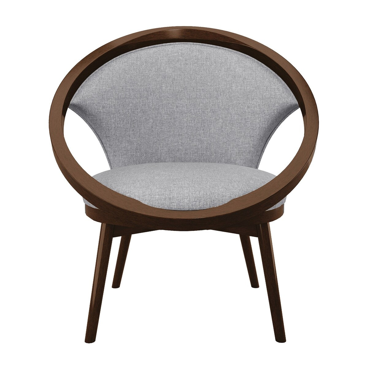 Lazzara Home Clair Gray Mid-Century Solid Wood Frame Accent Chair - 26.5x32x33