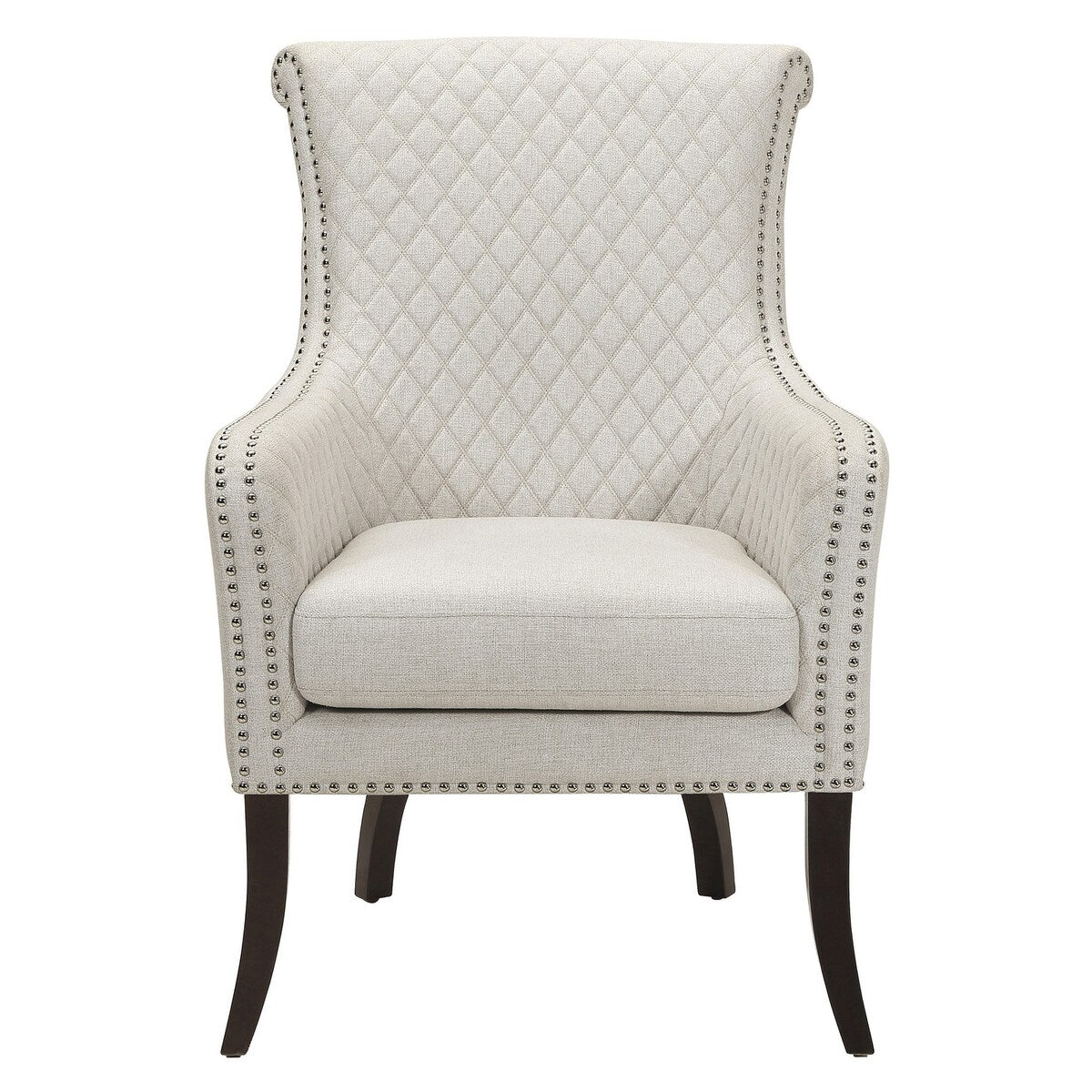 Lazzara Home Weaver Beige Diamond Stitched Back Accent Chair - 33x28x42.5