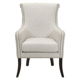 Lazzara Home Weaver Beige Diamond Stitched Back Accent Chair - 33x28x42.5
