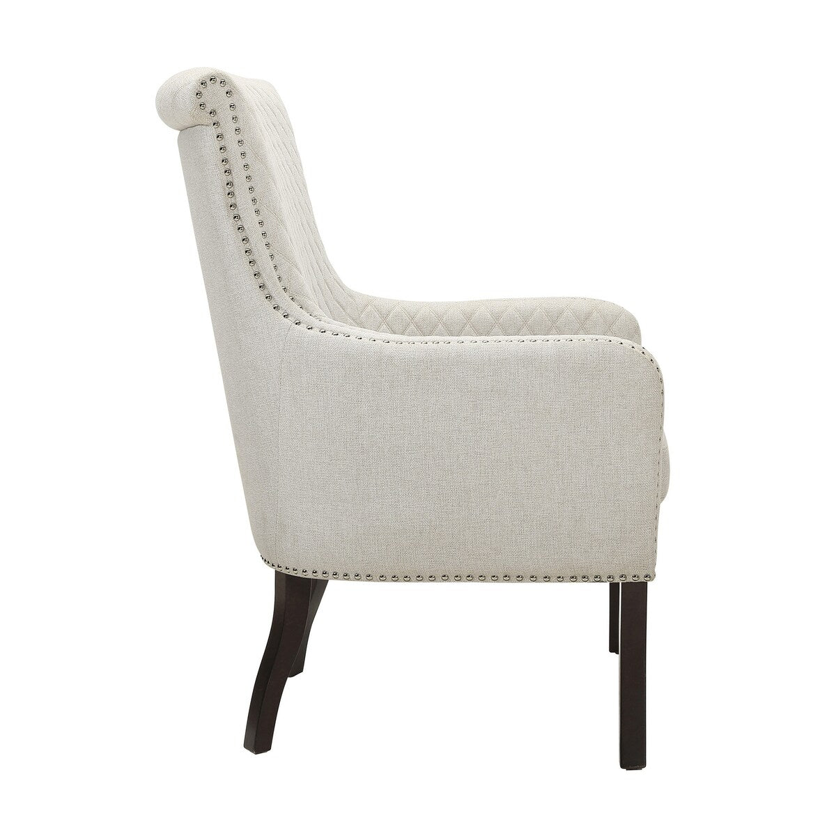 Lazzara Home Weaver Beige Diamond Stitched Back Accent Chair - 33x28x42.5