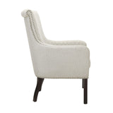Lazzara Home Weaver Beige Diamond Stitched Back Accent Chair - 33x28x42.5