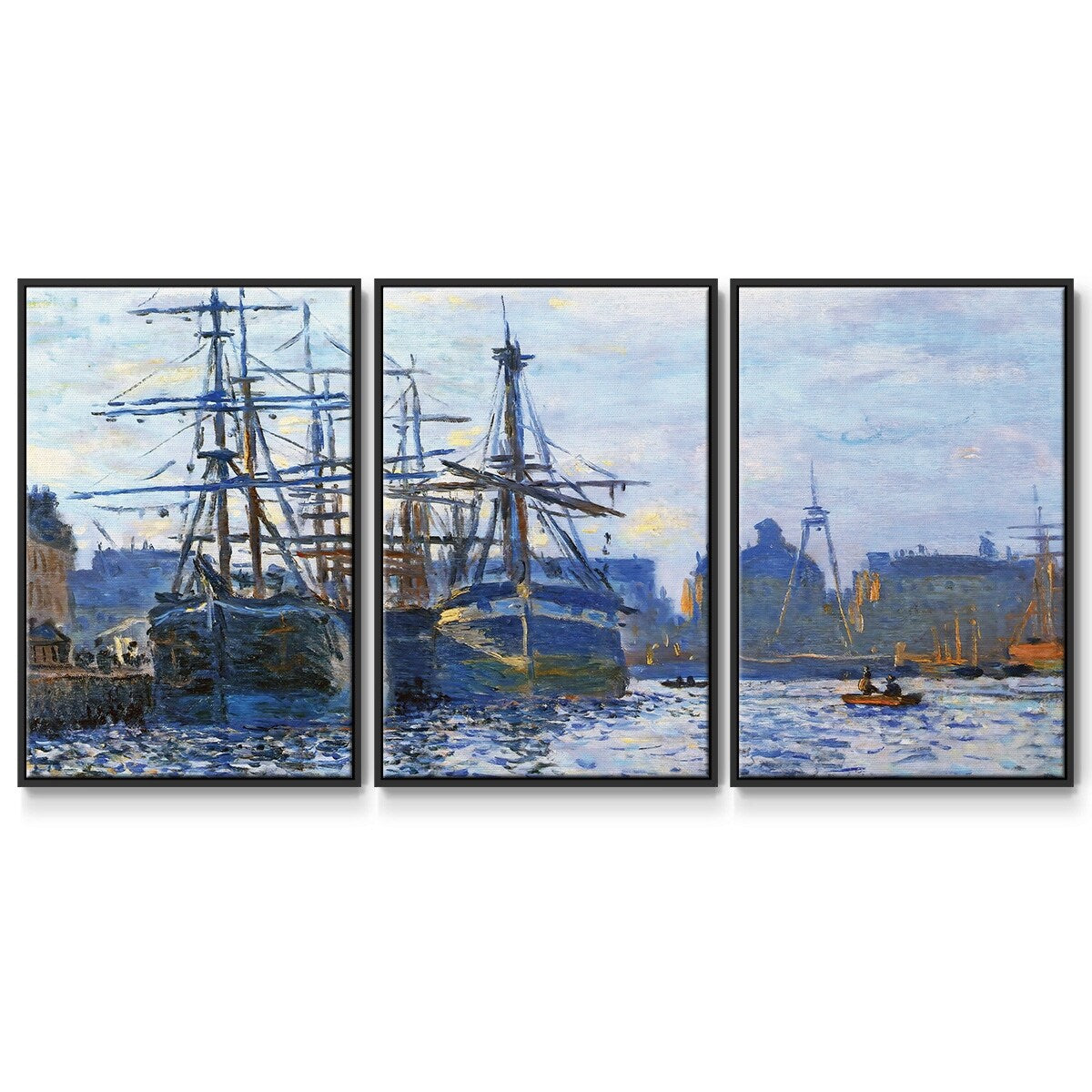 Le Havre, the Harbor, 1874 - Multi Piece Framed Canvas