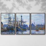 Le Havre, the Harbor, 1874 - Multi Piece Framed Canvas