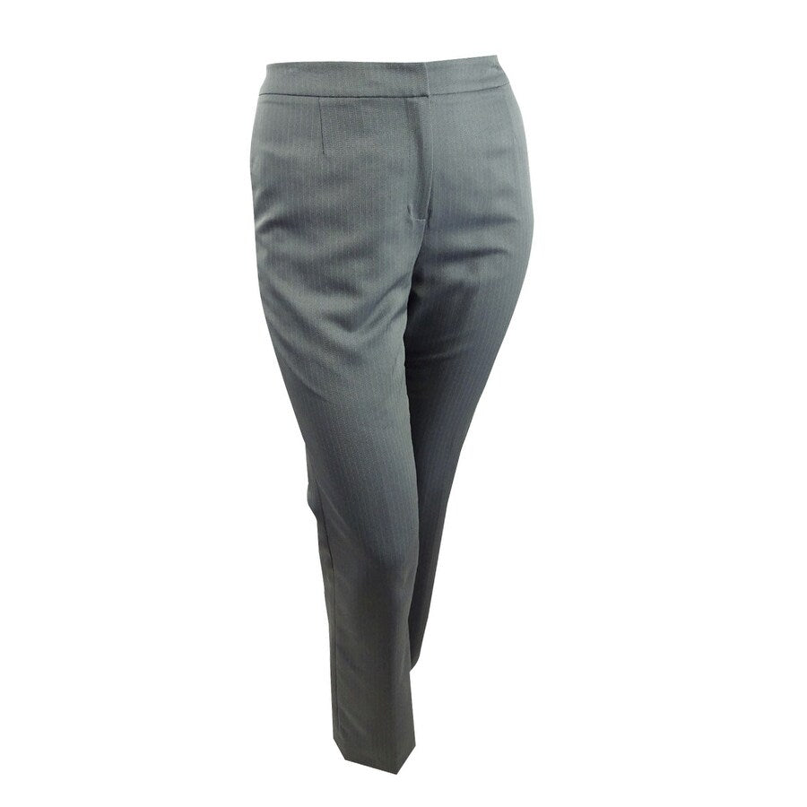 Le Suit Women's Herringbone Pantsuit (18, Steel Multi)