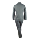 Le Suit Women's Herringbone Pantsuit (18, Steel Multi)