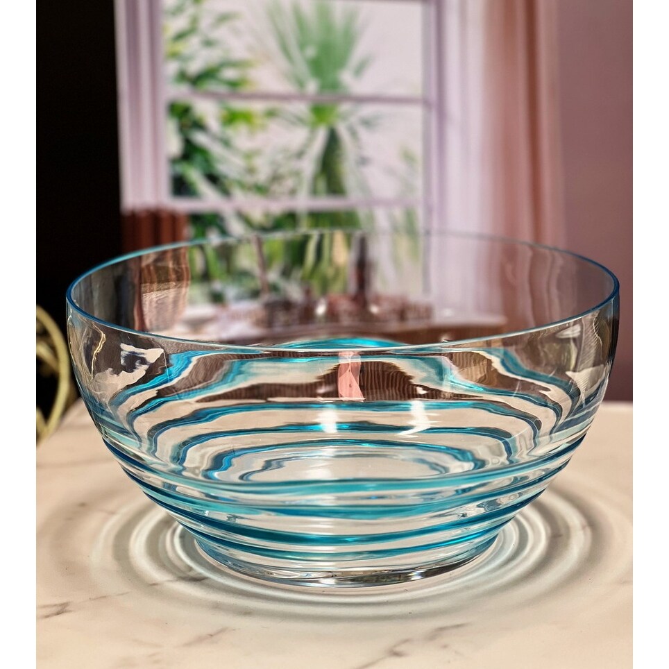 LeadingWare Swirl Acrylic Large Serving Bowls - 10" W x 10" L x 4.9" H