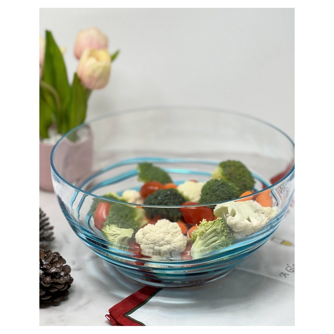 LeadingWare Swirl Acrylic Large Serving Bowls - 10" W x 10" L x 4.9" H