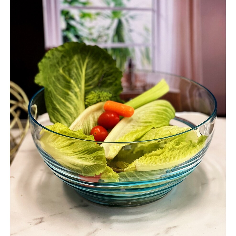 LeadingWare Swirl Acrylic Large Serving Bowls - 10" W x 10" L x 4.9" H