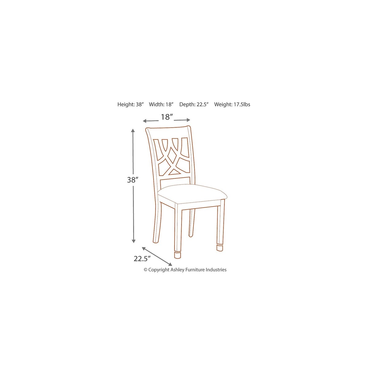 Leahlyn Dining Upholstered Side Chair, Medium Brown - Side Chair