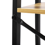 Leaning Ladder Bookshelf Industrial Bookcase 4-Tier Storage Rack Shelf