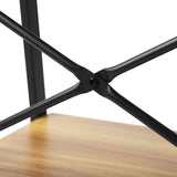 Leaning Ladder Bookshelf Industrial Bookcase 4-Tier Storage Rack Shelf