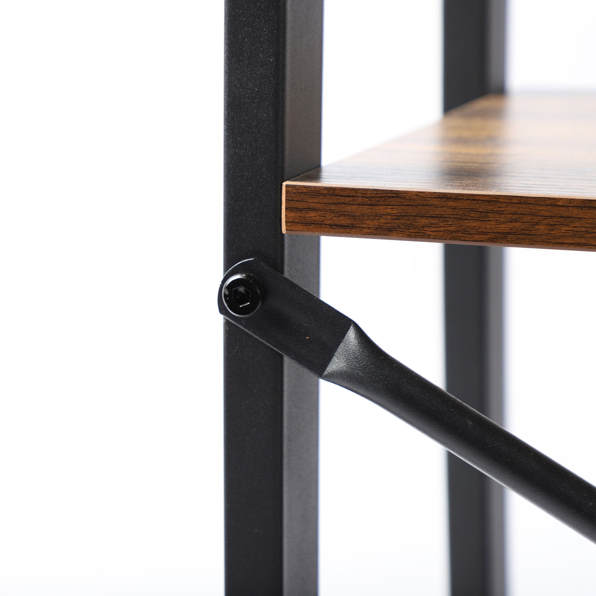 Leaning Ladder Bookshelf Industrial Bookcase 4-Tier Storage Rack Shelf