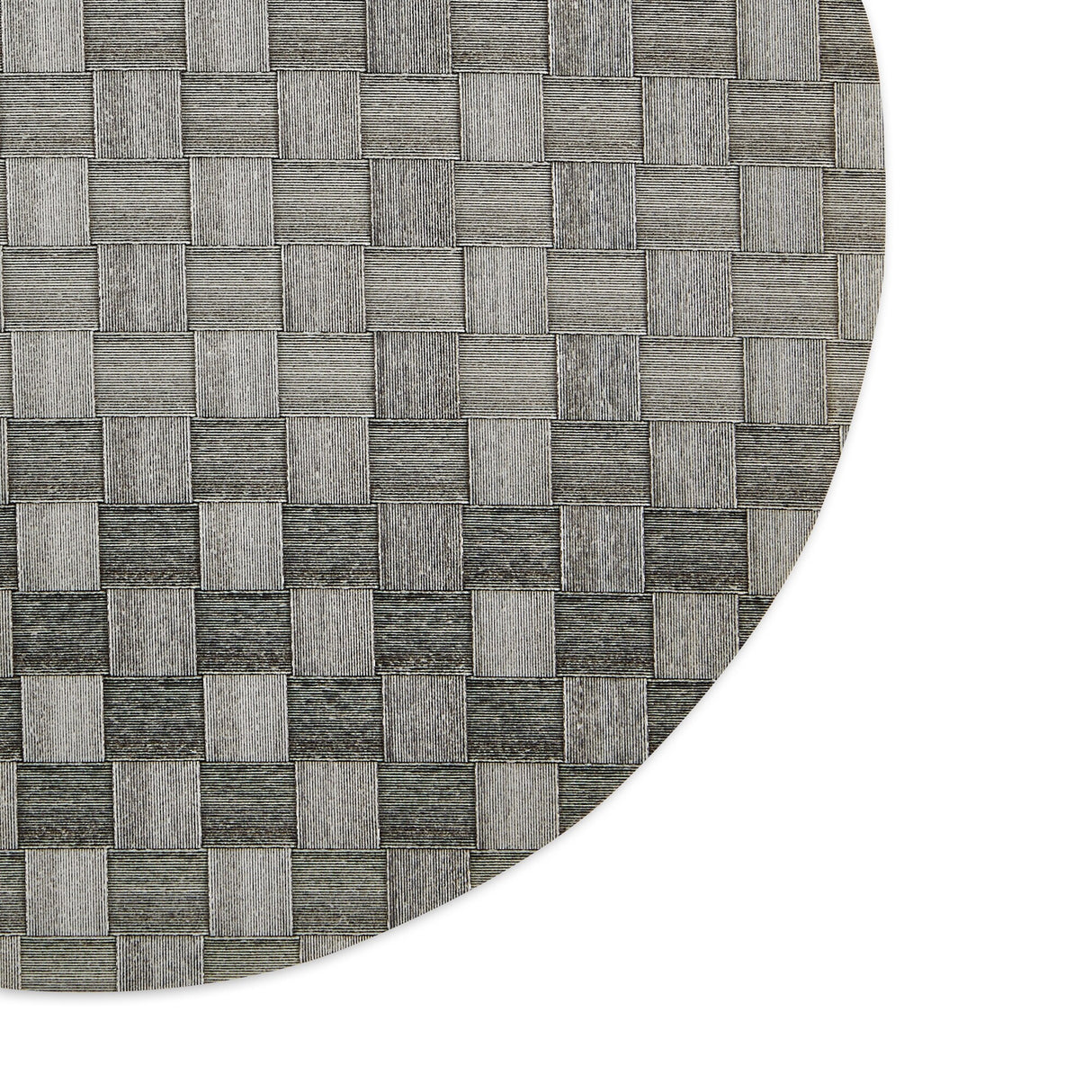 Leather Brown Basketweave Round Woven Placemat (Set of 4) - Placemat Set, 15" Round