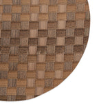Leather Brown Basketweave Round Woven Placemat (Set of 4) - Placemat Set, 15" Round
