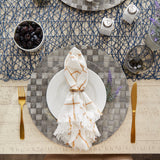Leather Brown Basketweave Round Woven Placemat (Set of 4) - Placemat Set, 15" Round