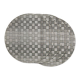 Leather Brown Basketweave Round Woven Placemat (Set of 4) - Placemat Set, 15" Round