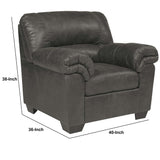 Leather Upholstered Wooden Chair with Flat Armrests, Black