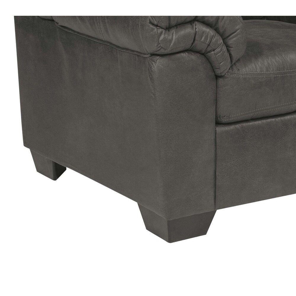 Leather Upholstered Wooden Chair with Flat Armrests, Black