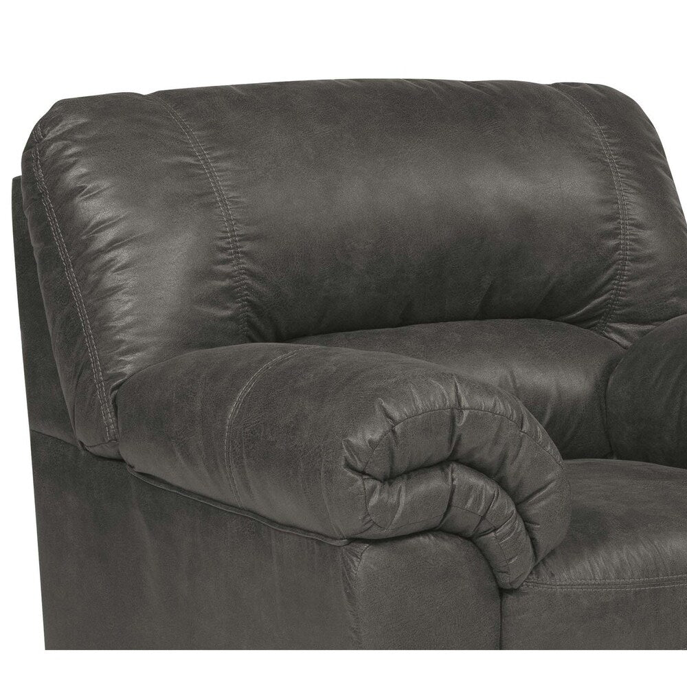 Leather Upholstered Wooden Chair with Flat Armrests, Black