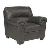 Leather Upholstered Wooden Chair with Flat Armrests, Black