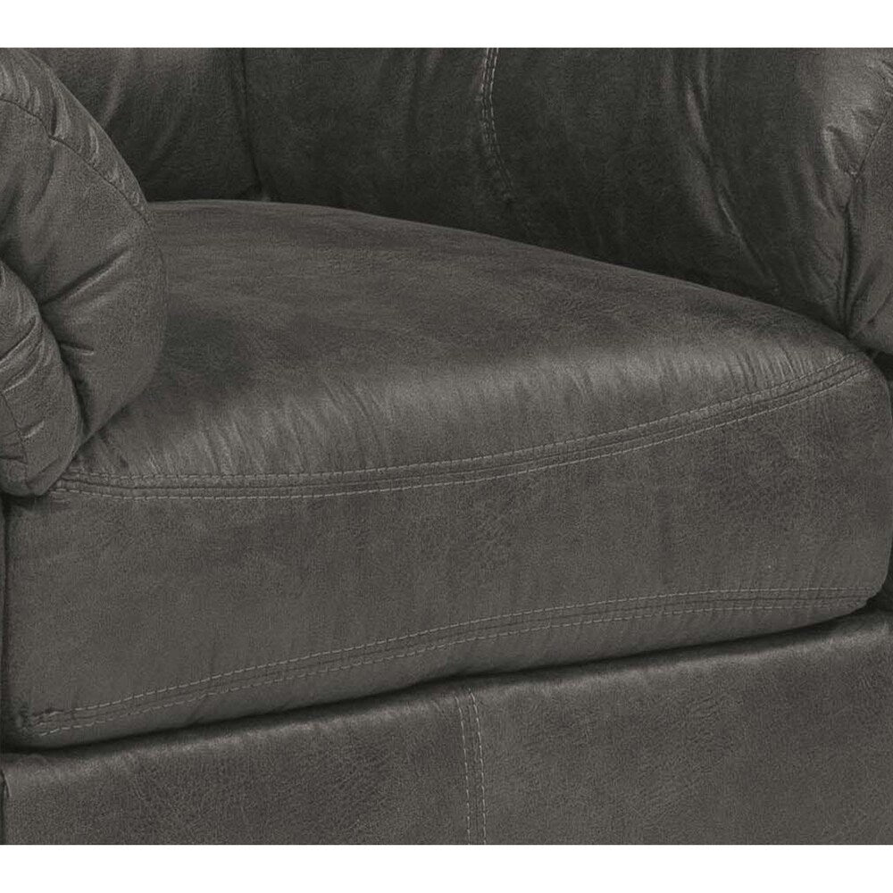 Leather Upholstered Wooden Chair with Flat Armrests, Black