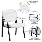 Upholstered Tufted Executive Reception Chair with Padded Arms - 23.25"W x 26"D x 36"H