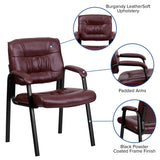 Upholstered Tufted Executive Reception Chair with Padded Arms - 23.25"W x 26"D x 36"H