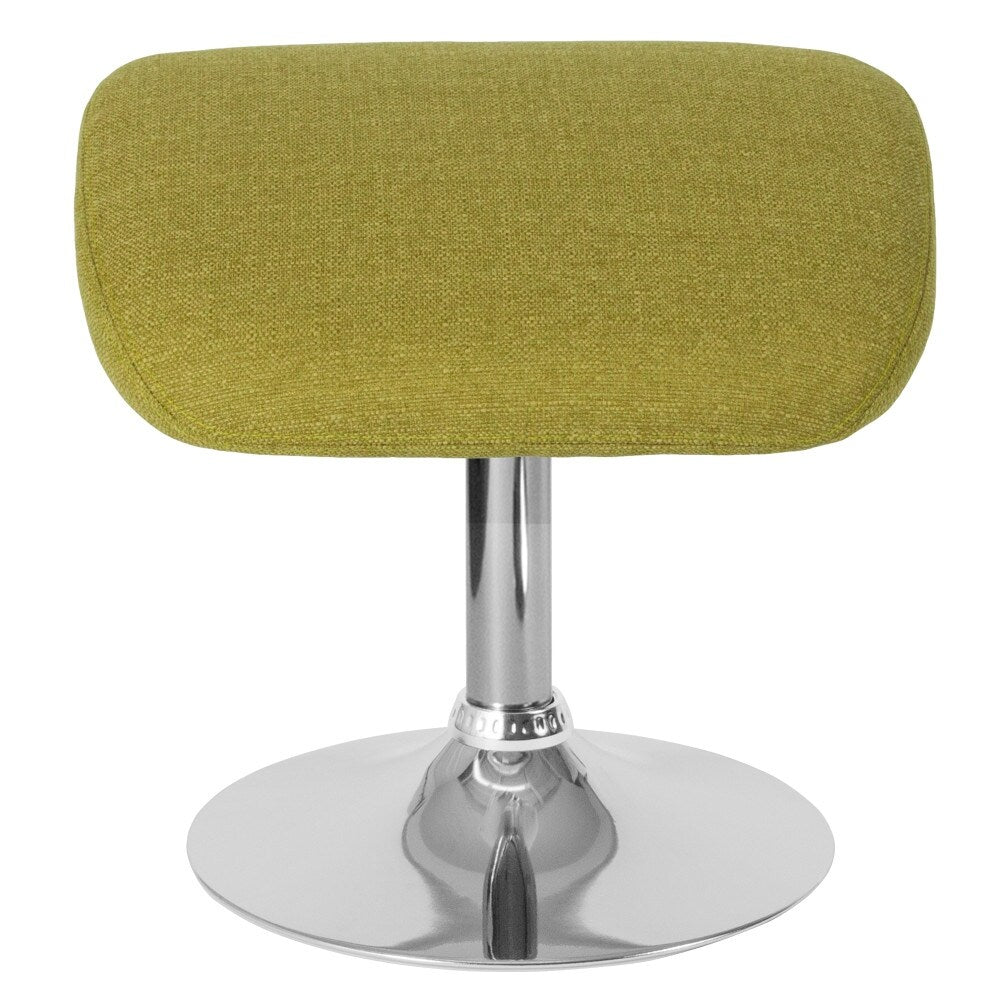 LeatherSoft Ottoman Footrest with Chrome Base - Living Room Furniture