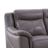Leatherette Padded Loveseat with Tufted Backrest, Light Gray