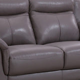 Leatherette Padded Loveseat with Tufted Backrest, Light Gray