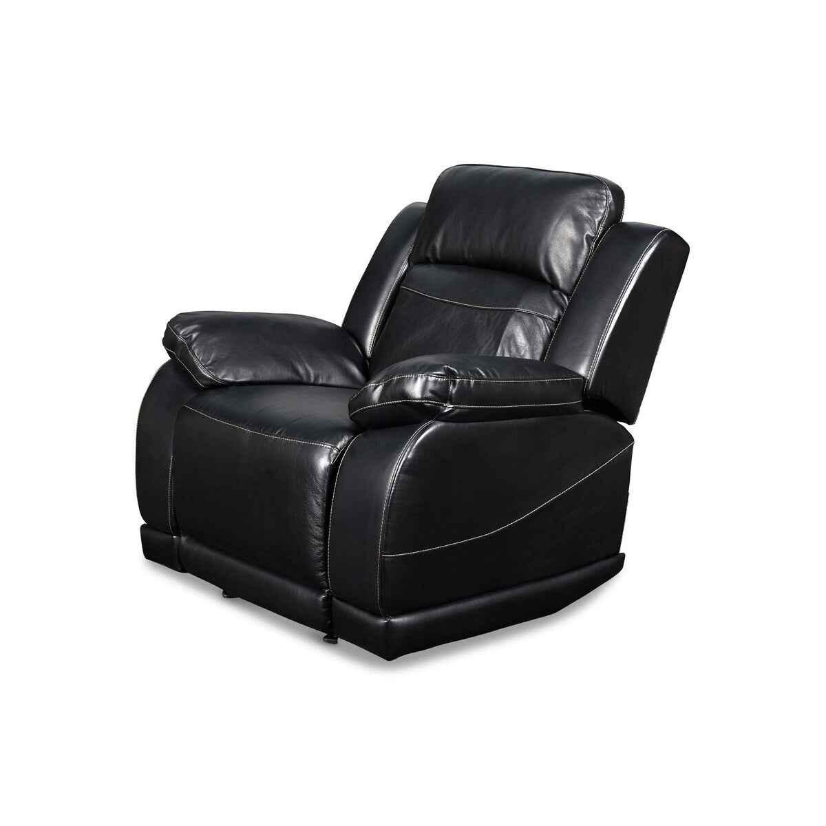 Leatherette Power Glider Recliner with Tufted Backrest, Black