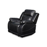 Leatherette Power Glider Recliner with Tufted Backrest, Black