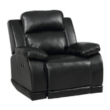 Leatherette Power Glider Recliner with Tufted Backrest, Black