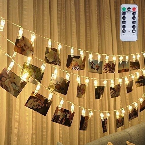 Led Photo Clip Remote String Lights Warm White - Medium