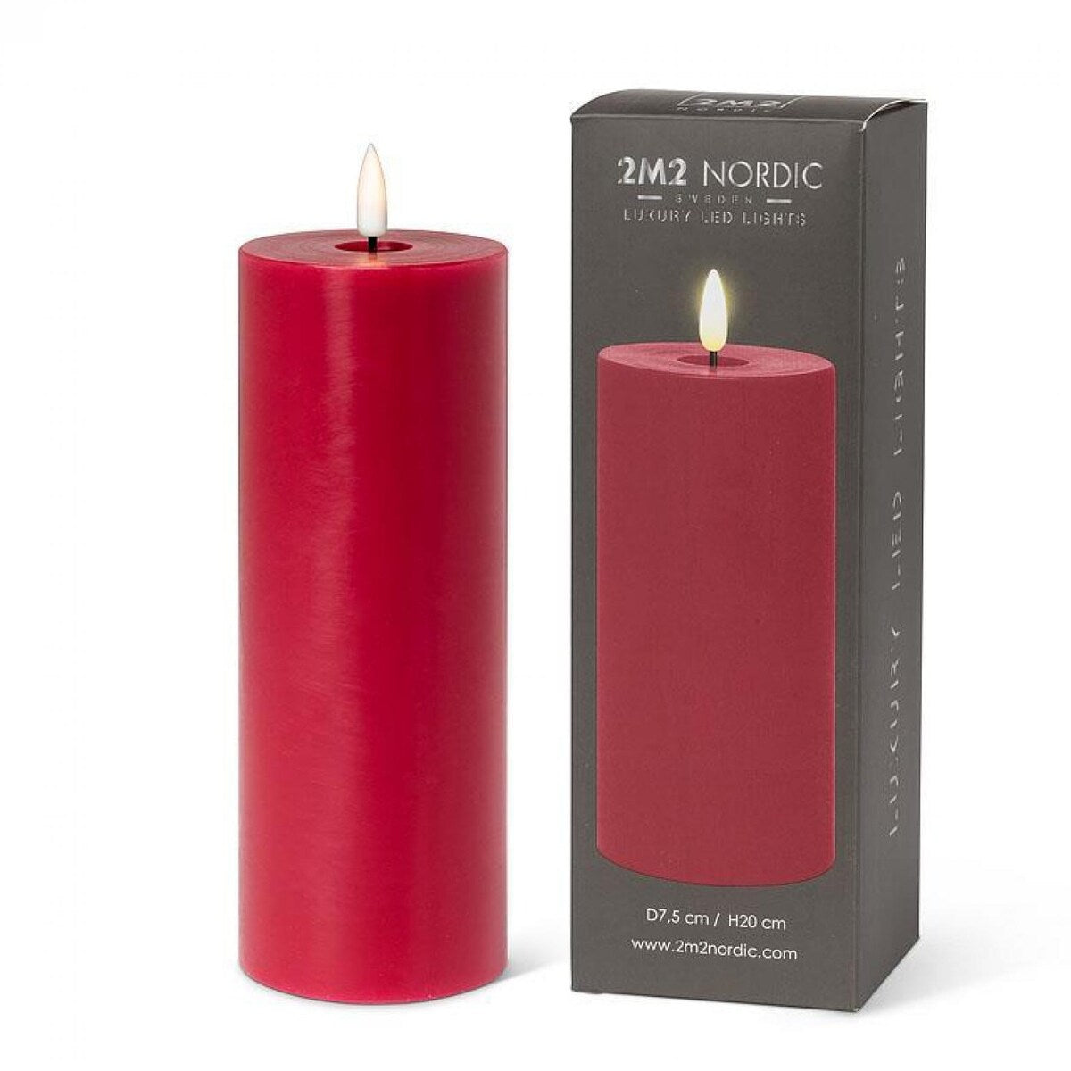 Led Red Pillar Flameless Candle