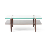 Leddy Acacia and Tempered Glass Coffee Table by Christopher Knight Home