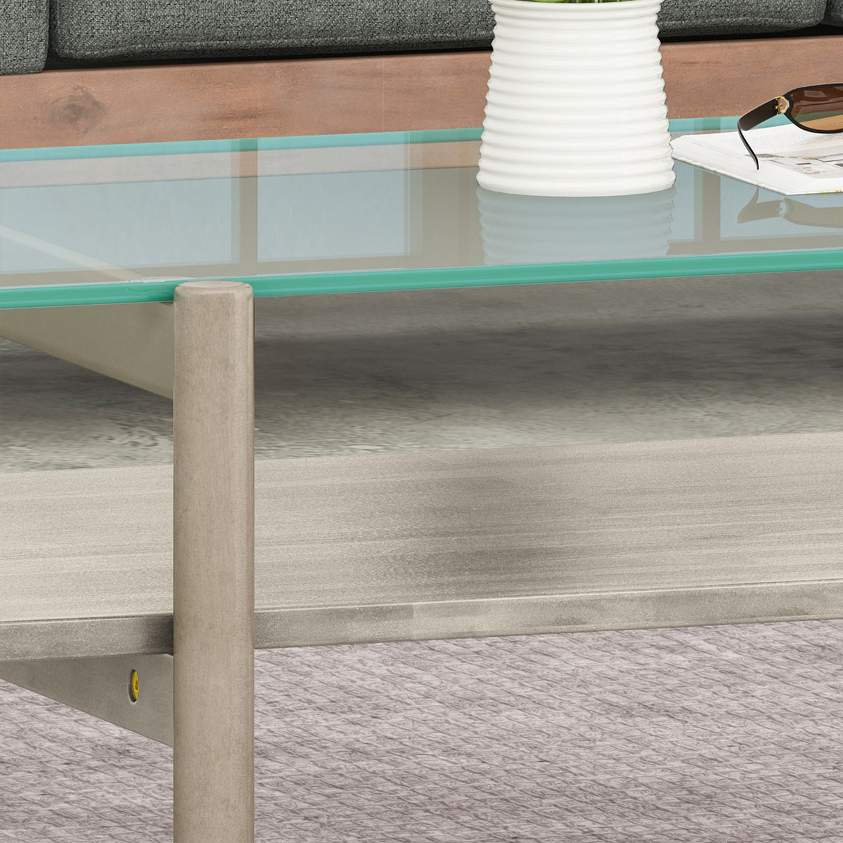 Leddy Acacia and Tempered Glass Coffee Table by Christopher Knight Home
