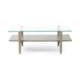 Leddy Acacia and Tempered Glass Coffee Table by Christopher Knight Home