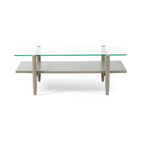 Leddy Acacia and Tempered Glass Coffee Table by Christopher Knight Home