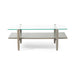 Leddy Acacia and Tempered Glass Coffee Table by Christopher Knight Home