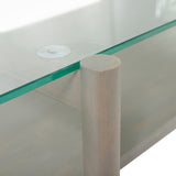 Leddy Acacia and Tempered Glass Coffee Table by Christopher Knight Home