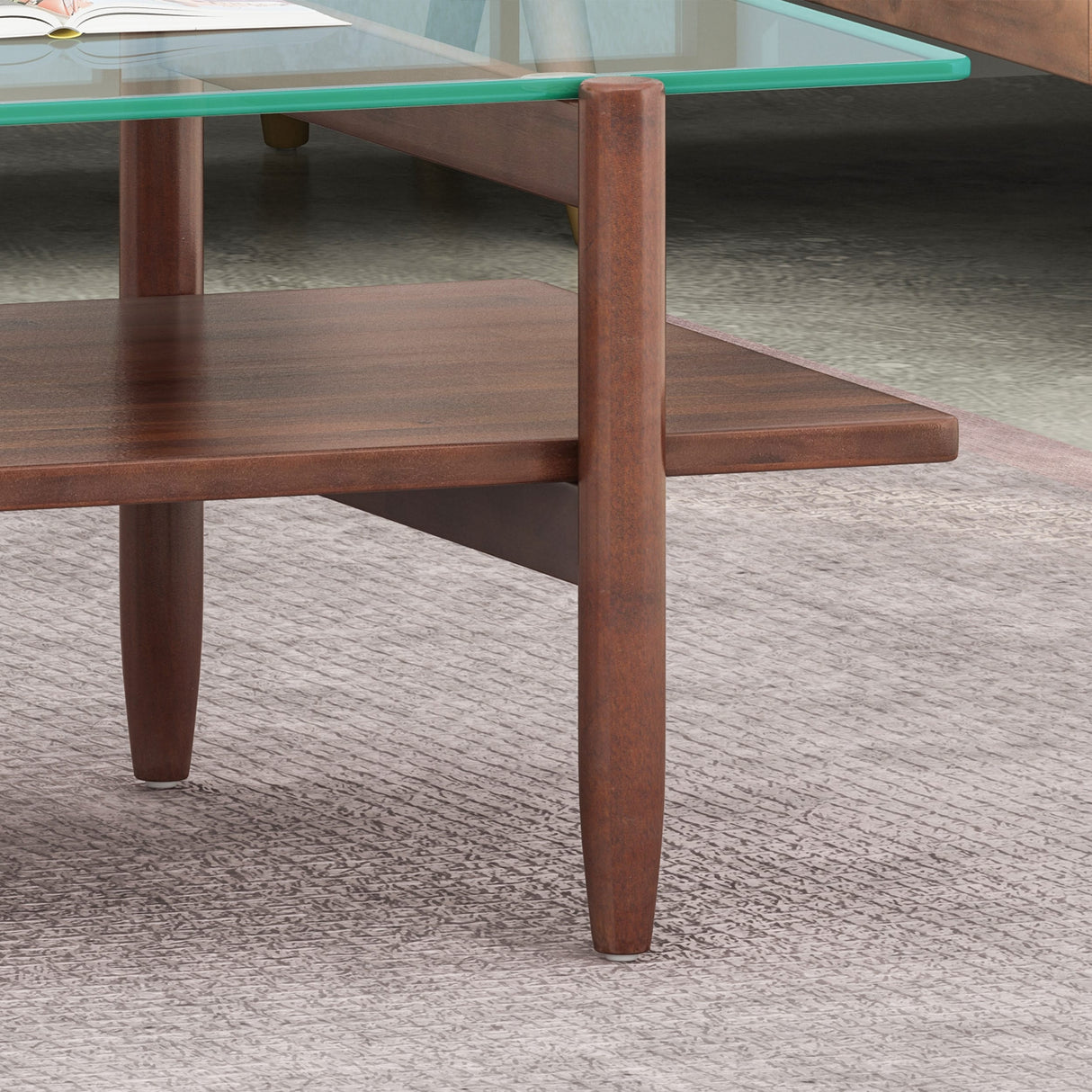 Leddy Acacia and Tempered Glass Coffee Table by Christopher Knight Home