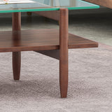 Leddy Acacia and Tempered Glass Coffee Table by Christopher Knight Home